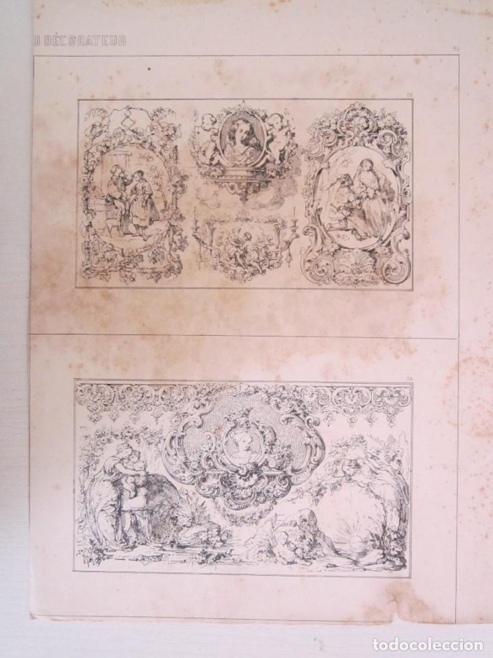 Arte: LITOGRAFIA DECORACION PARIS 24X32CM.