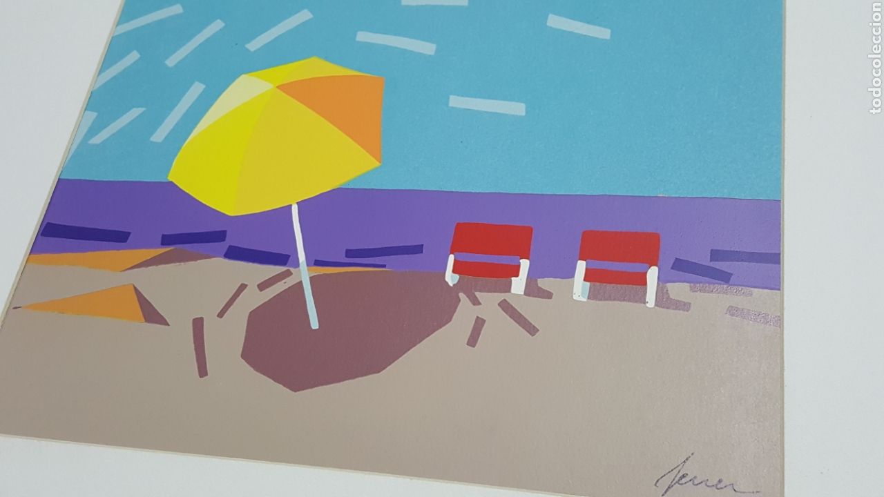 Arte: LITOGRAF&Iacute;A DE FERRER BALLARES &rdquo;PLAYA&rdquo; - Foto 2