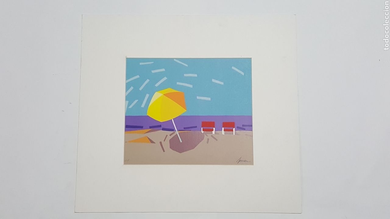 Arte: LITOGRAF&Iacute;A DE FERRER BALLARES &rdquo;PLAYA&rdquo; - Foto 1