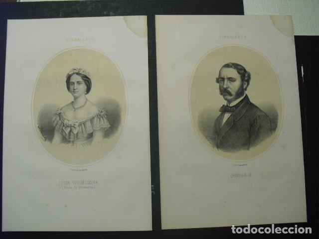 Arte: 1867 LITOGRAFIA DE LOS REYES DE DINAMARCA CRISTIAN IX Y LUISA WILHELMINA