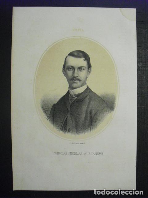 Arte: 1867 LITOGRAFIA DEL PRINCIPE RUSO NICOLAS ALEJANDRO