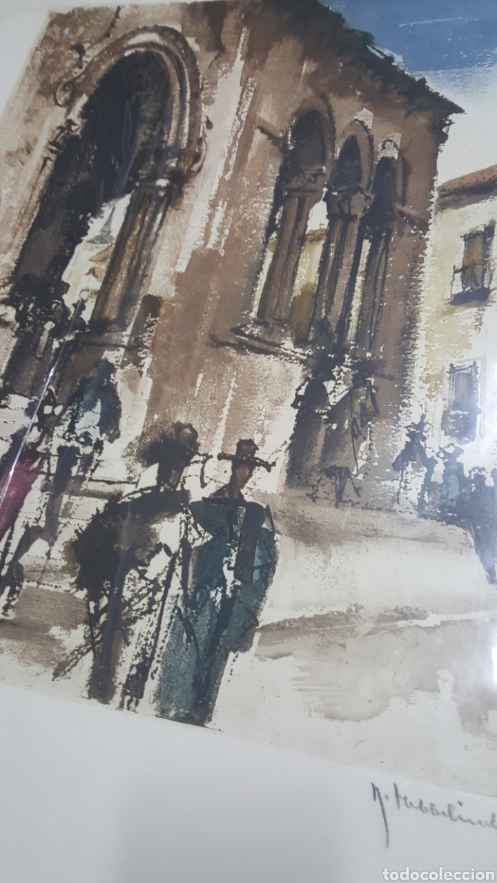 Arte: AGUAFUERTE NUMERADO DE R. MEMBLELINCH &rdquo;IGLESIA ROM&Aacute;NICA DE SEGOVIA&rdquo;