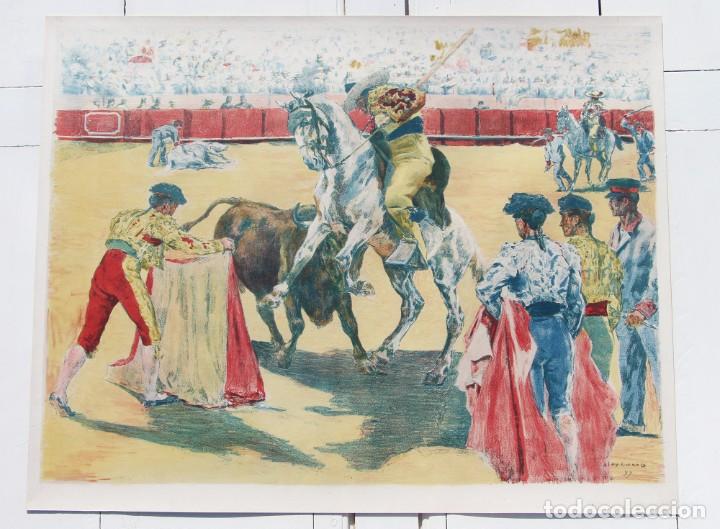 Arte: Alexandre Lunois (Franc&eacute;s, 1863-1916), litograf&iacute;a taurina '' Une Bonne Pique '' | &rdquo;Un buen puyazo&rdquo;)