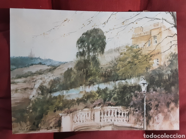 Art: Litograf&iacute;a de El Tibidabo por A. Estrada Vilagrasa
