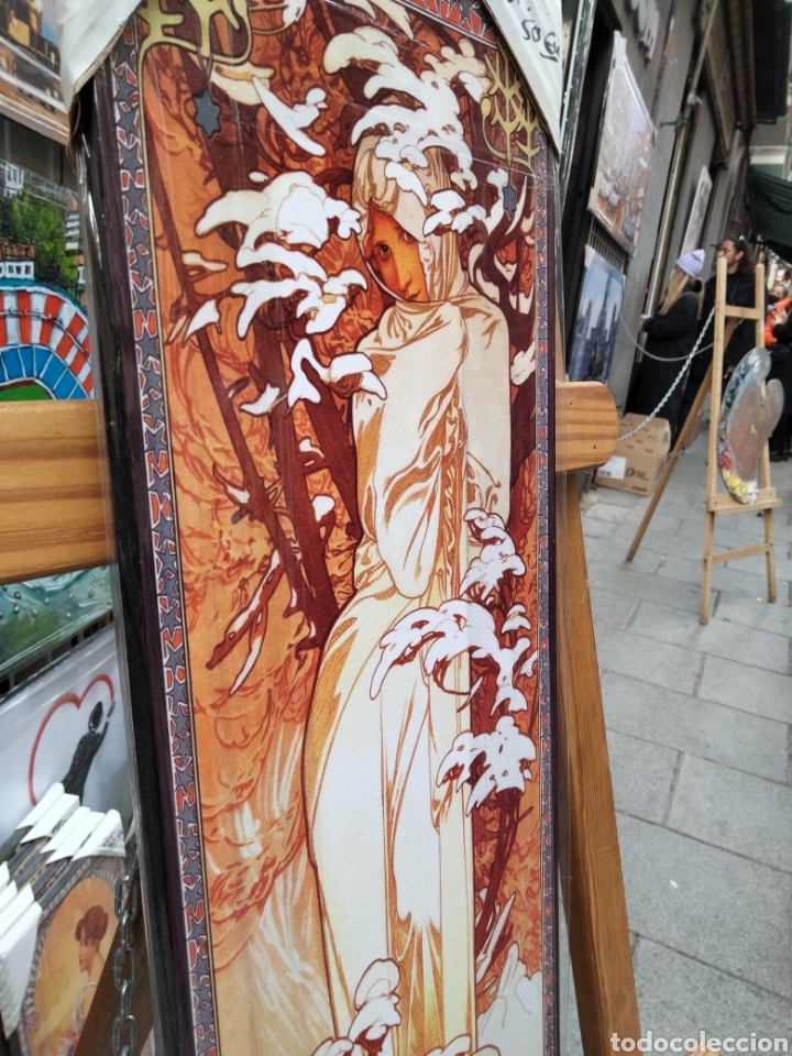 Arte: Cuadro de Alphonse Mucha. 60x20 cm. Litograf&iacute;a offset . - Foto 2