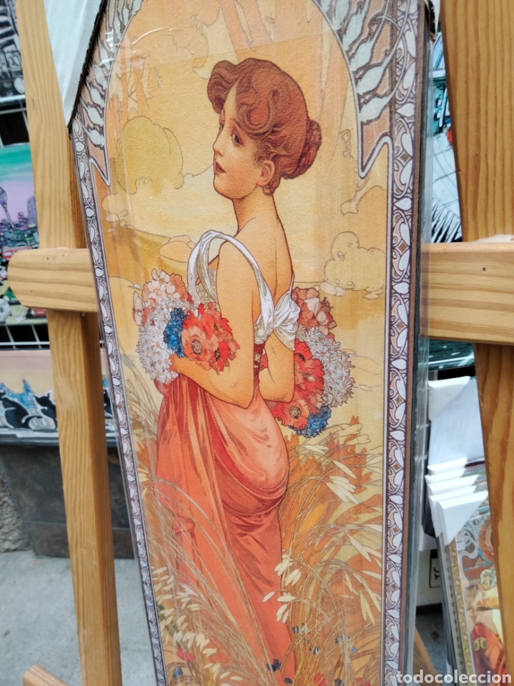 Arte: Cuadro de Alphonse Mucha. Litograf&iacute;a offset . 60x20 cm - Foto 2
