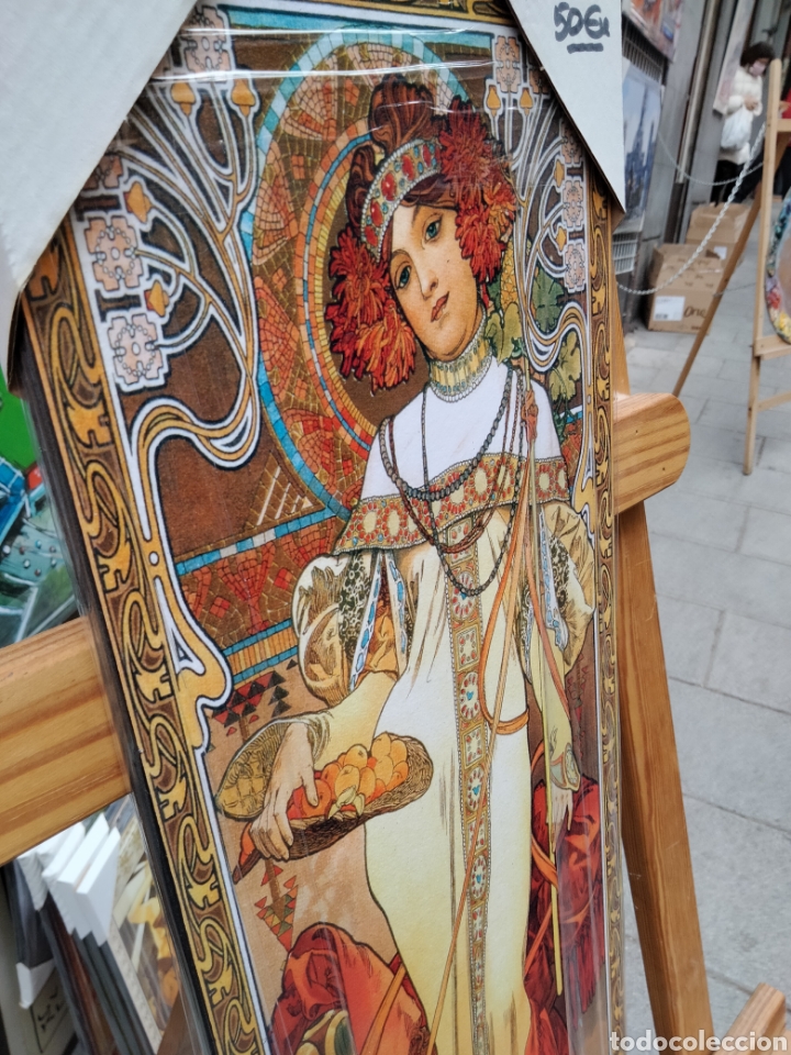 Arte: Cuadro de Alphonse Mucha. 60x20 cm. Litograf&iacute;a offset - Foto 2