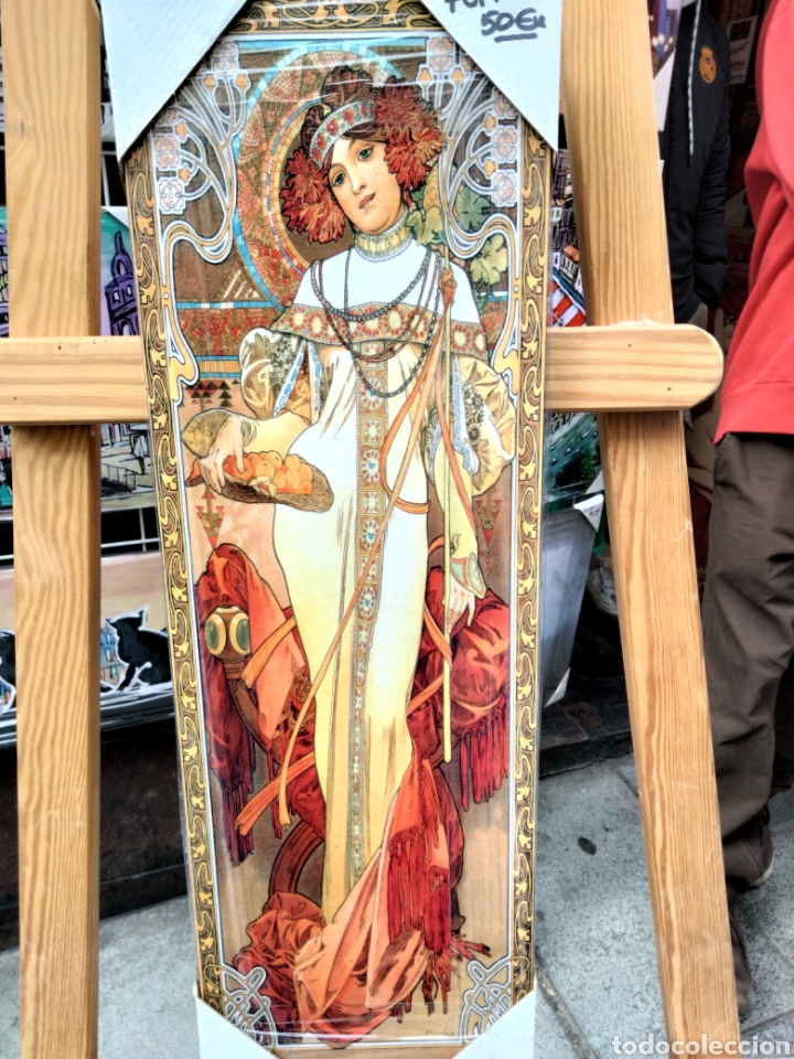Arte: Cuadro de Alphonse Mucha. 60x20 cm. Litograf&iacute;a offset - Foto 1