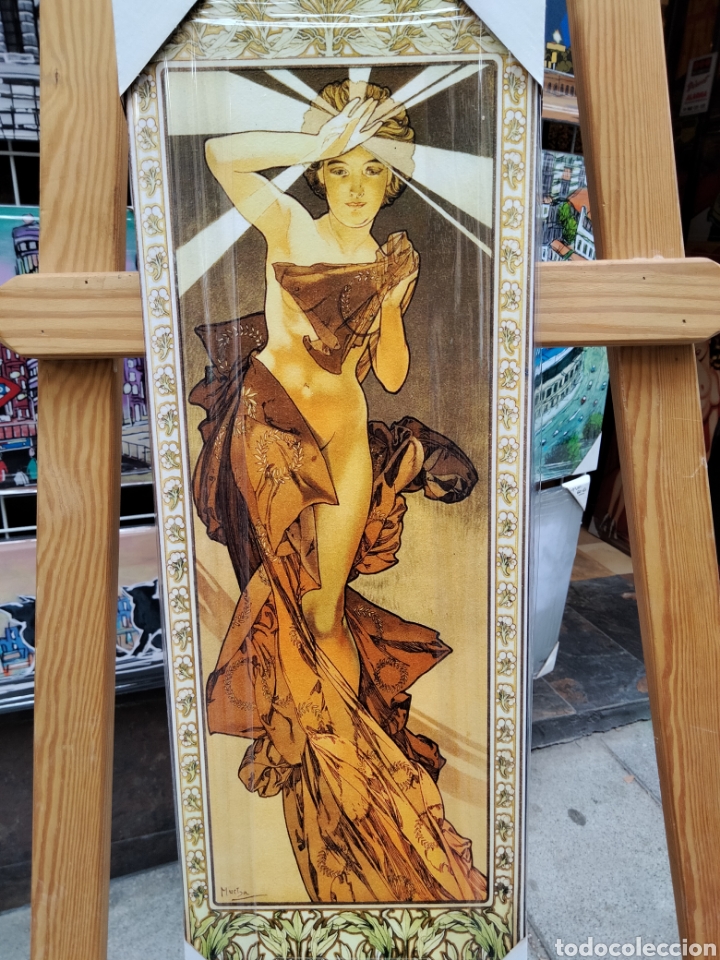 Arte: Cuadro de Alphonse Mucha. 60x20 cm. Litograf&iacute;a offset - Foto 1