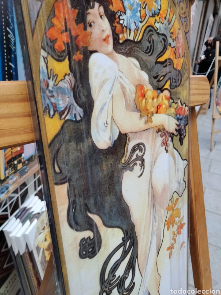 Arte: Cuadro de Alphonse Mucha. Litograf&iacute;a offset. 60x20 cm - Foto 2