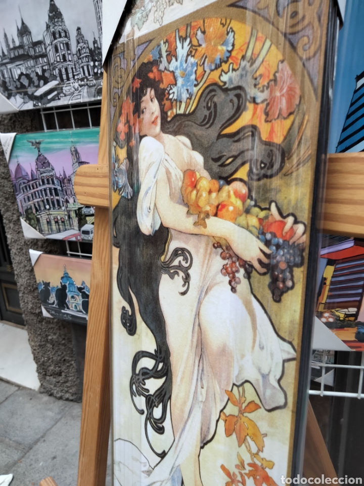 Arte: Cuadro de Alphonse Mucha. Litograf&iacute;a offset. 60x20 cm - Foto 3