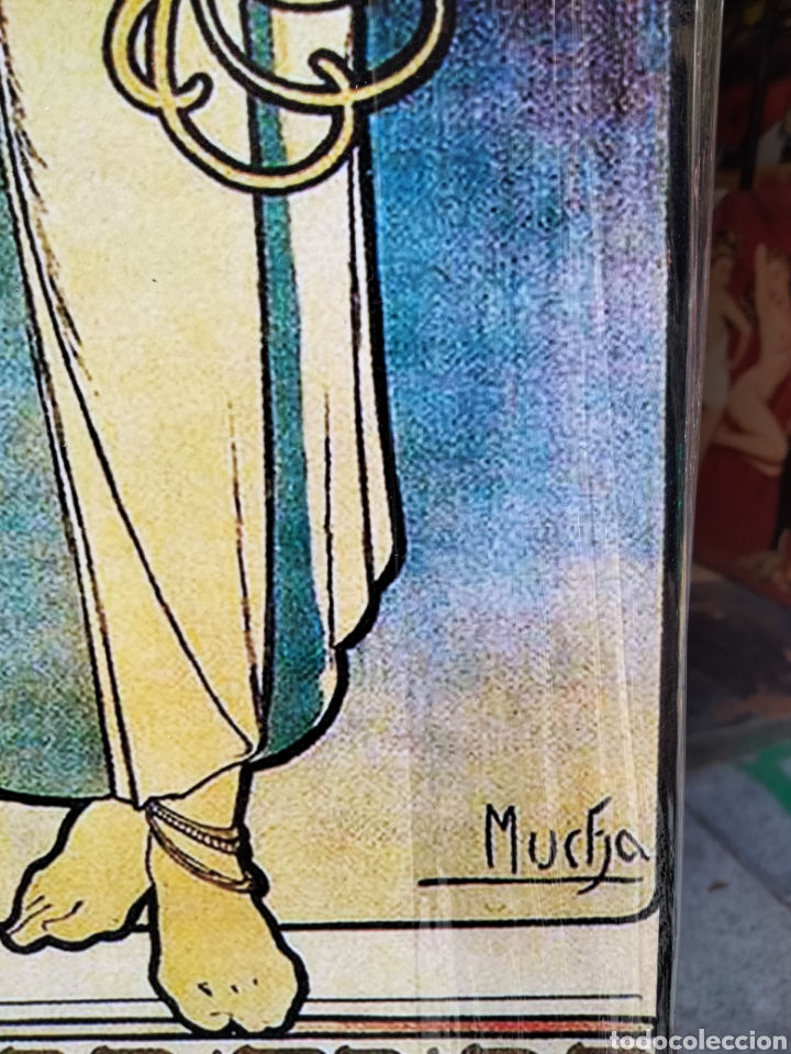Arte: Cuadro de Alphonse Mucha. La Samaritaine. 60x20 cm, litogr&aacute;fico offset en madera - Foto 5
