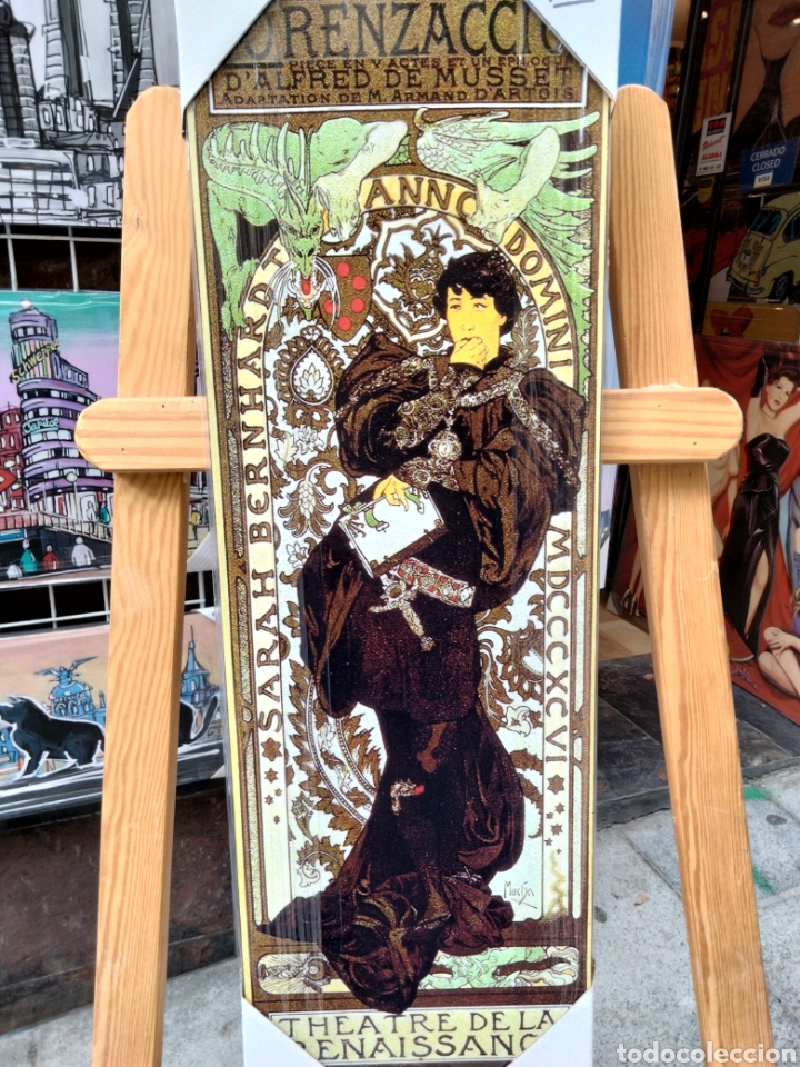 Arte: Cuadro de Alphonse Mucha. Litograf&iacute;a offset. 67x22 cm. - Foto 1