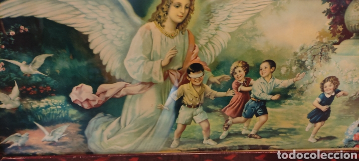 Arte: Litograf&iacute;a del &Aacute;ngel de la guarda - Foto 1