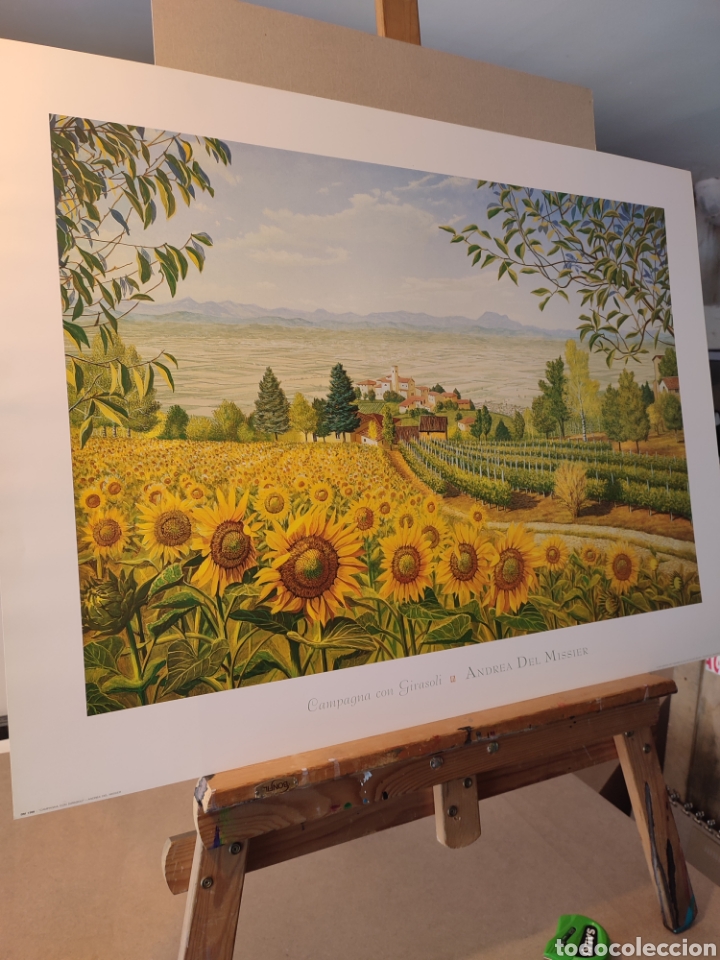 Art: Andrea Del Missier, Campo de Girasoles. Cartel litograf&iacute;a tama&ntilde;o 80x60 para enmarcaci&oacute;n.