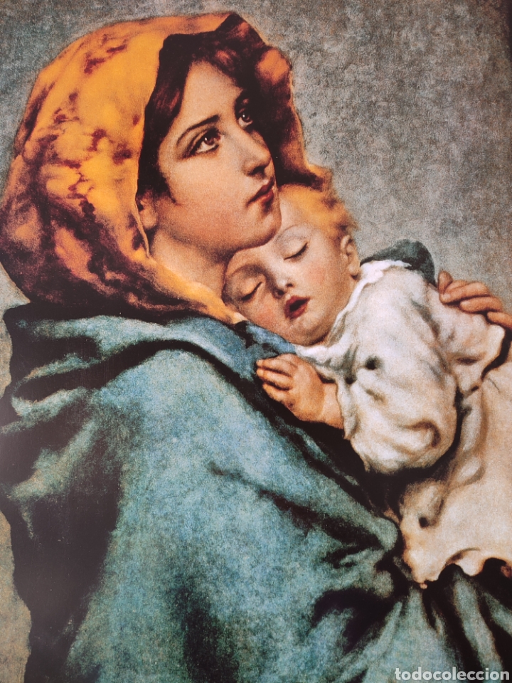 Art: Ferruzi, Virgen con ni&ntilde;o, Cartel litograf&iacute;a Grande con certificaci&oacute;n 80x60 cm