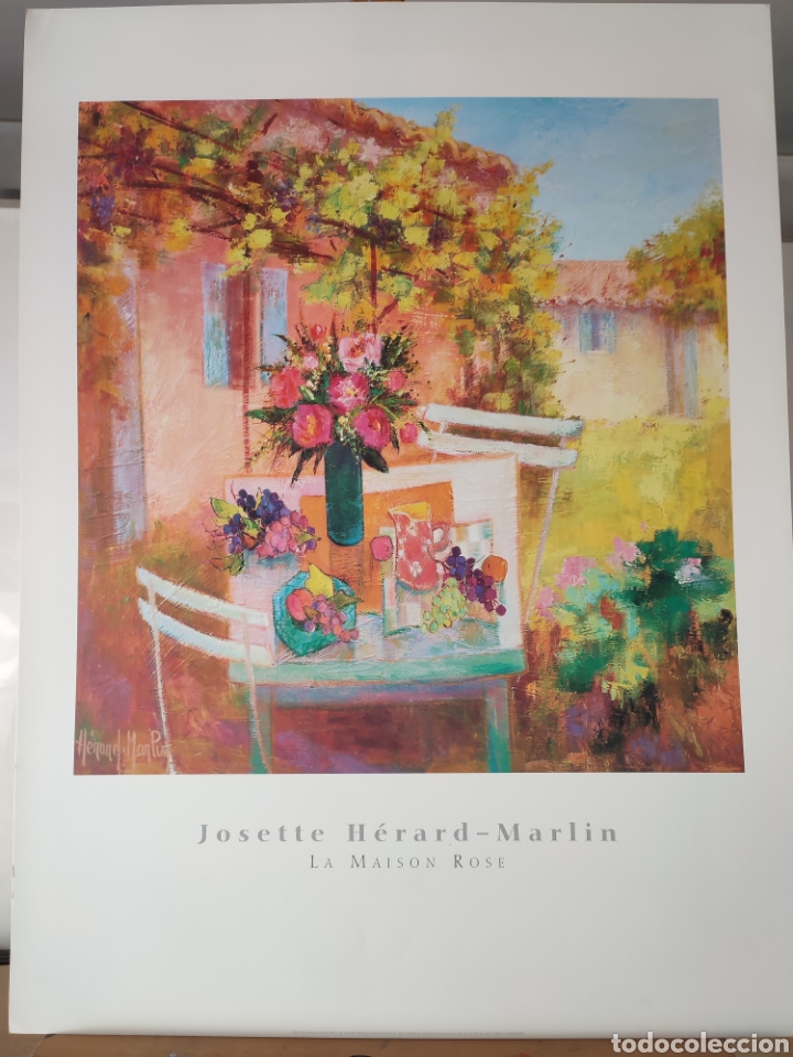Art: Josette Herard Marlin, La Maison Rose, Cartel litograf&iacute;a con certificaci&oacute;n 80x60 cm OFERTA