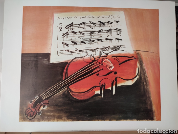 Arte: R. Dufy, El viol&iacute;n, Cartel litograf&iacute;a Oficial, con certificaci&oacute;n 80x60 cm OFERTA