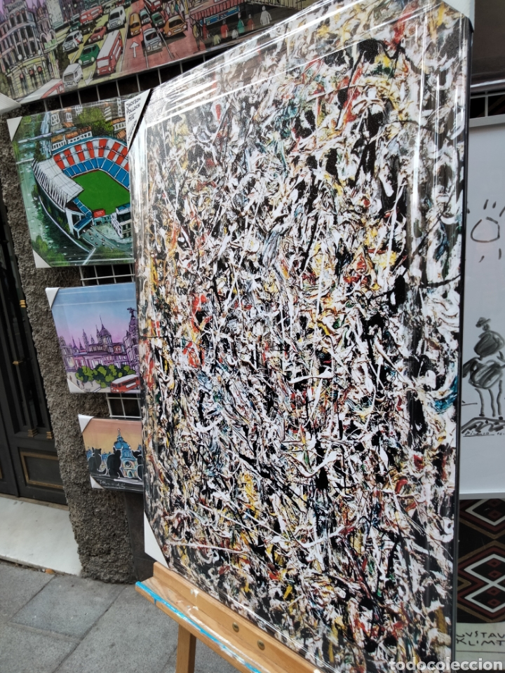 Arte: Cuadro de Jackson Pollock. Abstracto de 100 x 70 cm. Litograf&iacute;a offset. - Foto 2