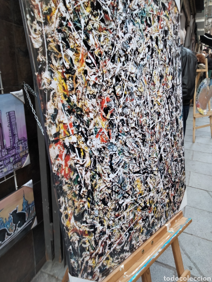 Arte: Cuadro de Jackson Pollock. Abstracto de 100 x 70 cm. Litograf&iacute;a offset. - Foto 3