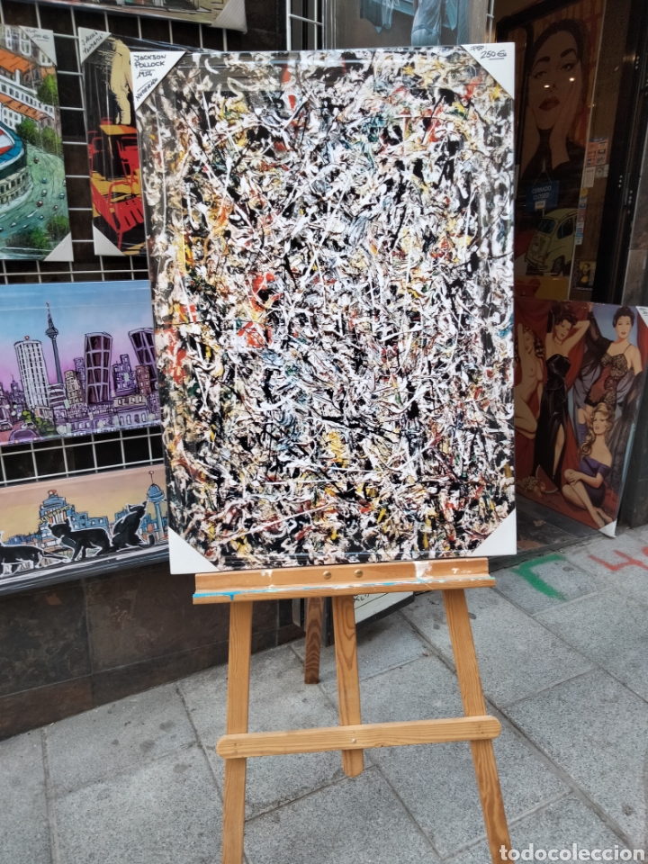 Arte: Cuadro de Jackson Pollock. Abstracto de 100 x 70 cm. Litograf&iacute;a offset. - Foto 5