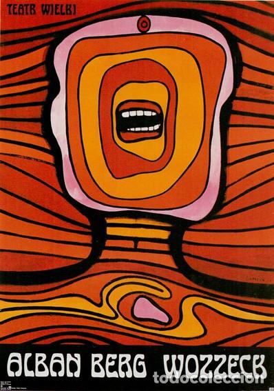 Arte: Lamina de Jan Lenica. Alban Berg . Cartel Opera 1964. Litografia offset 70 x 50 cm.