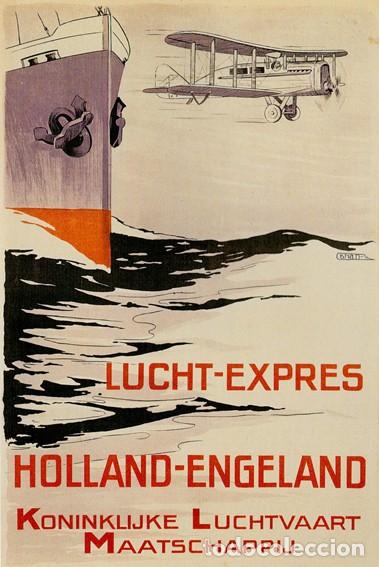 Arte: Lamina de Brian de Kruyff Van Dorsser. Lucht Expres. Litografia offset 70 x 50 cm.