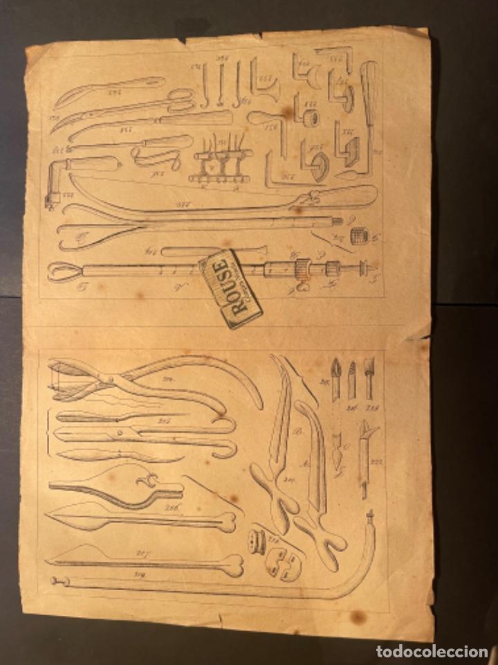 Arte: MEDICINA - ANTIGUA LITOGRAFIA - INSTRUMENTAL DE MEDICINA - MITAD DE S. XIX - 31,5X21,5 CM.