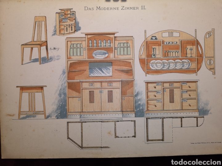 Arte: LITOGRAF&Iacute;A ALEMANA ORIGINAL MODERNISTA - 30 X 45.50 CM