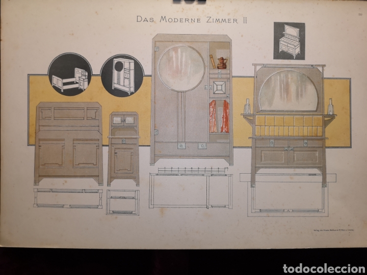 Kunst: LITOGRAF&Iacute;A ALEMANA ORIGINAL MODERNISTA - 30 X 45.50 CM