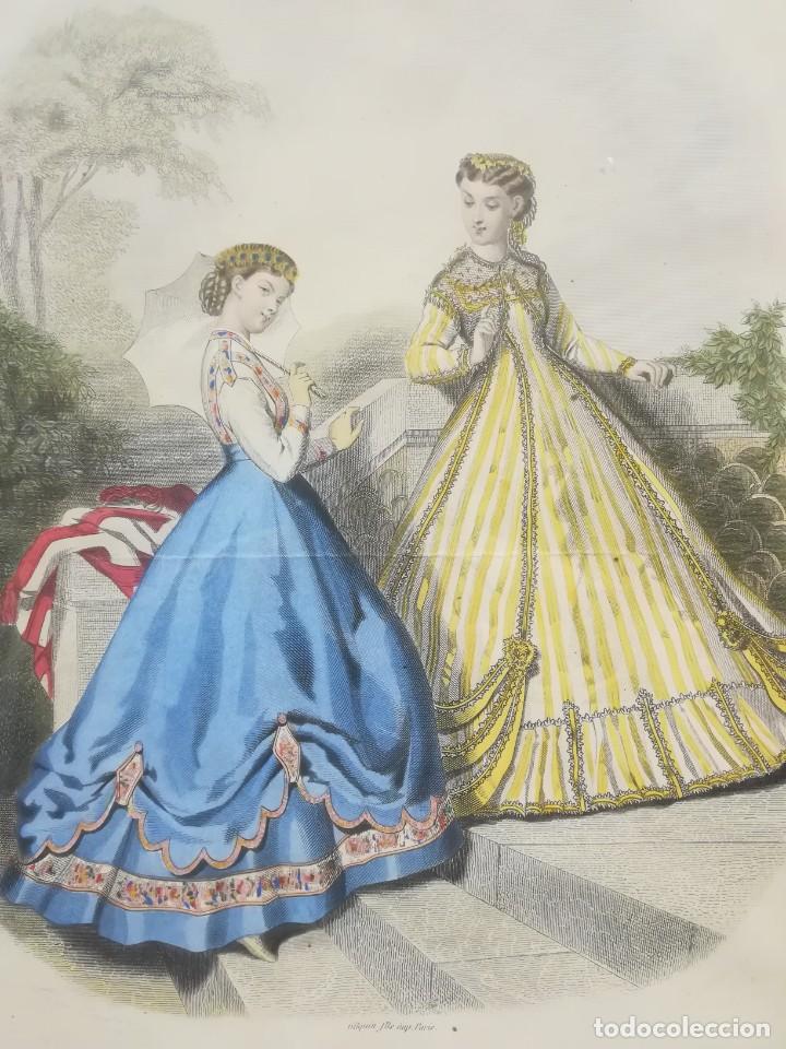 Arte: LITOGRAFIA COLOREADA LA MODE ILLUSTREE - Foto 2
