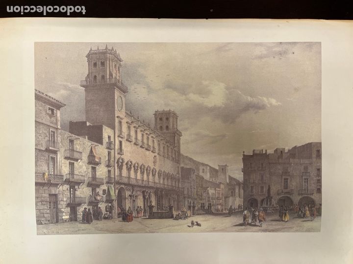 Art: LITOGRAFIA DE ALICANTE ANTIGUA - PLAZA DEL AYUNTAMIENTO