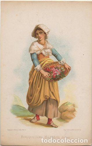 Arte: LITOGRAFIA ORIGINAL. BOUQUETIERE MILANAISE. ITALIA G-TIPYCOST-108