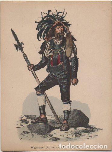 Arte: LITOGRAFIA ORIGINAL. WEINH&Uuml;TER (SALTNER) AUS MERAN. SUD-TIROL G-TIPYCOST-113