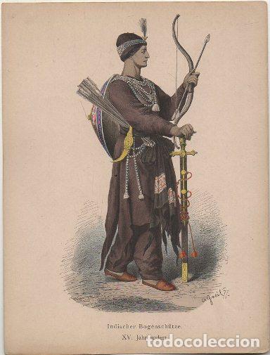Arte: LITOGRAFIA ORIGINAL. INDISCHER BOGENSCH&Uuml;TZE. XV JAHRUNDERT G-TIPYCOST-116