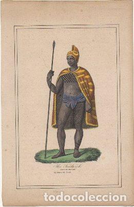 Arte: LITOGRAFIA ORIGINAL. ILES SANDWICH. COSTUME MILITAIRE G-TIPYCOST-121