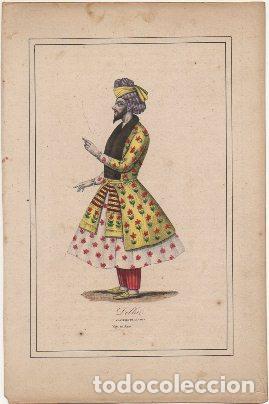 Arte: LITOGRAFIA ORIGINAL. DELHI. COSTUME DE LA COUR G-TIPYCOST-133