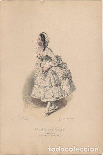 Arte: LITOGRAFIA ORIGINAL. LE MARIAGE DE FIGARO. SUZANNE. ACTO ll G-TIPYCOST-144