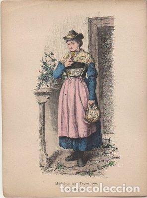 Arte: LITOGRAFIA ORIGINAL. M&Auml;DCHE AUS TEGERNSEE. OBERBAIERN G-TIPYCOST-152