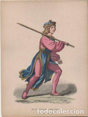 Arte: LITOGRAFIA ORIGINAL. BURGUNDISCHER KNAPPE G-TIPYCOST-159