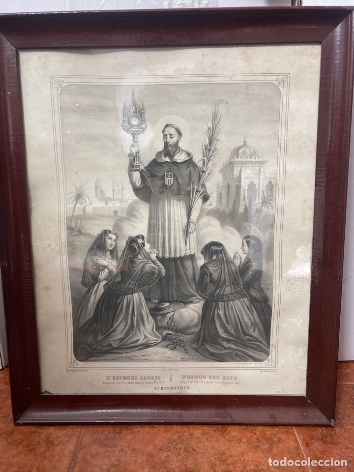 Arte: Litograf&iacute;a antigua de San Ramon non nato Paris L turgis new York Barclay