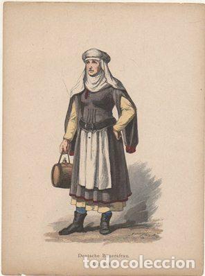 Arte: LITOGRAFIA ORIGINAL. DEUTSCHE BAUERSFRAU. UM 1480 G-TIPYCOST-164