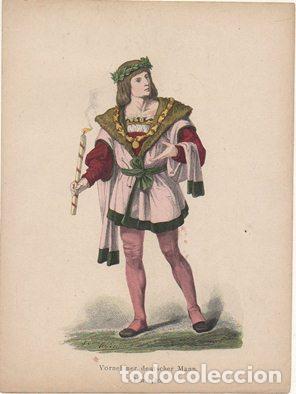 Arte: LITOGRAFIA ORIGINAL. VORNEHMER DEUTSCHER MANN. UM 1480 G-TIPYCOST-165