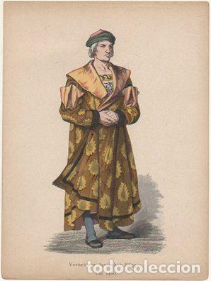 Arte: LITOGRAFIA ORIGINAL. VORNEHMER DEUTSCHER B&Uuml;RGER. UM 1480 G-TIPYCOST-167