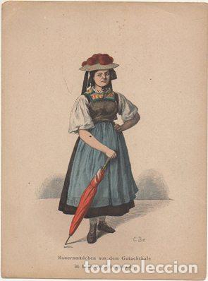 Arte: LITOGRAFIA ORIGINAL. BAUERNM&Auml;DCHEN AUS DEM GUTACHTHALE G-TIPYCOST-177