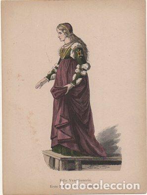 Art: LITOGRAFIA ORIGINAL. EDLE VENETIANERIN. ERSTE HALFRE DES XV. JAHRHUNDERTS G-TIPYCOST-179