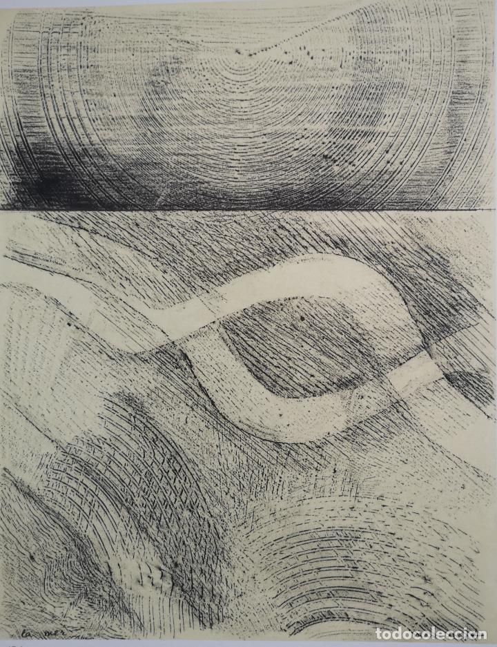 Arte: Litograf&iacute;a abstracta titulada La Mer de Max Ernst - Foto 1