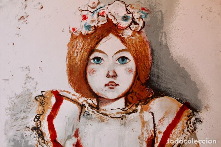 Arte: &rdquo;La nina&rdquo;, Litograf&iacute;a de Aguilar Mor&eacute; - Foto 4