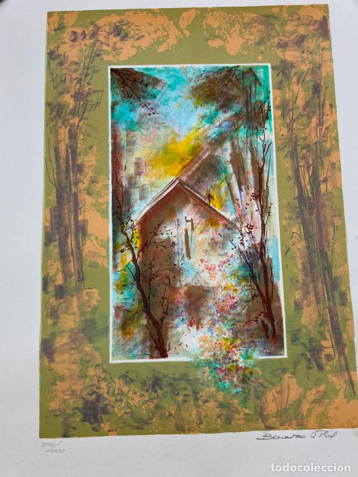 Arte: FC. 4&ordf;.- Litograf&iacute;a paisaje de Benavente Sol&iacute;s. Firmada a mano