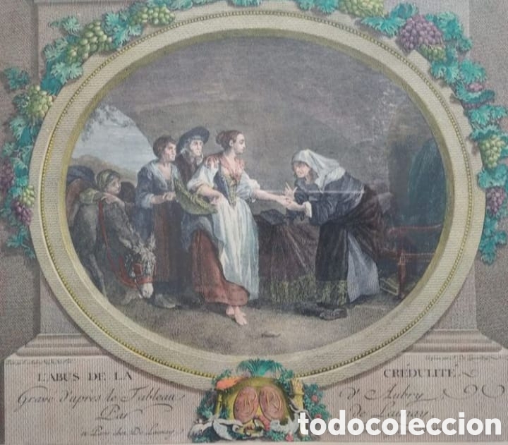 Arte: Litograf&iacute;a original Barroca con sellos - Foto 2